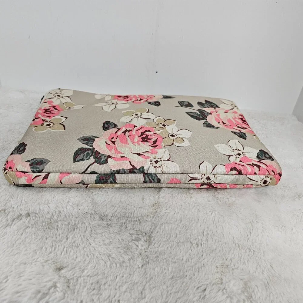Canvaslife Green Pink Floral Canvas Padded Electronic Device Protector Case